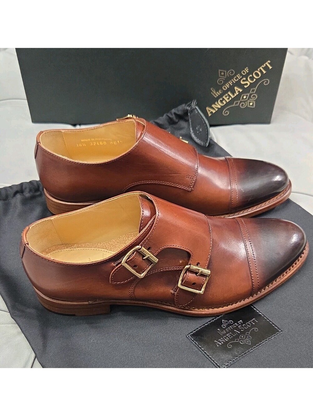 The Office Of Angela Scott Mr Colin Dbl Monk Strap Brown Womens Shoes 36.5 6.5 - Picture 9 of 12